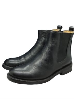 Sols Eryn Black Leather Chelsea Boots Women's 7